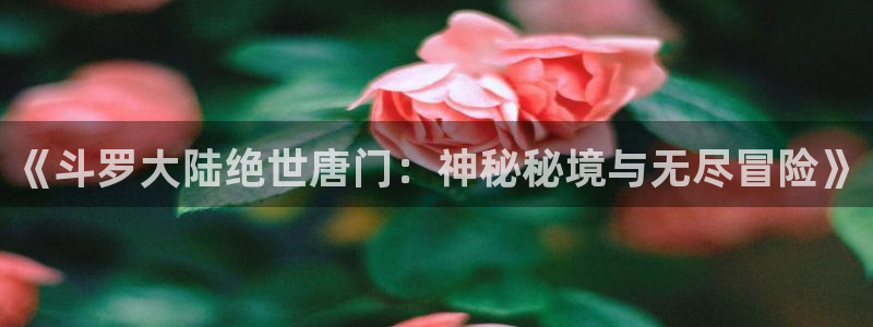 腐漫画app下载漫画：《斗罗大陆绝世唐门：神秘秘境与无尽冒险》